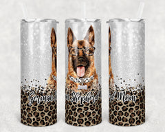 Personalized Pug and Leopard Lover Skinny Tumbler 20 oz, Pug mom, Lab mom, Labrador , German Shepard lover, French Bulldog mom gift,