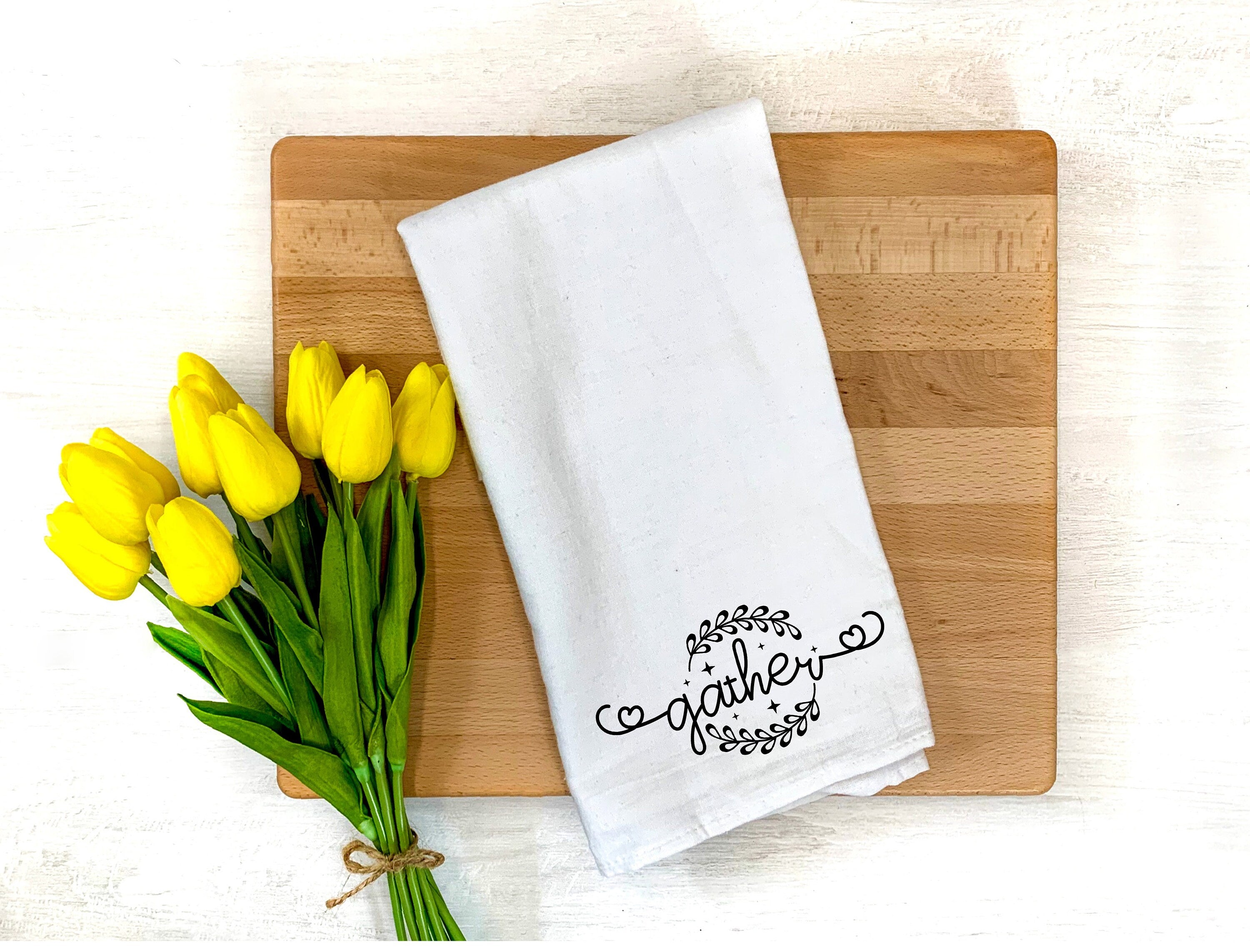 Gathering Room Farmhouse Dish Towel, House Warming Gift, Hostess, farmgirl home décor, kitchen towel, gift for her, gift for mom, birthday