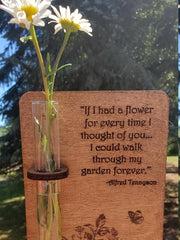 Unique Bud Vase Personalized with quote, song or picture, gift, Wedding, engagement, pet loss, Birthday, rainbow bridge, memorial gift,