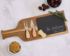 Personalized Cheese Board With Utensils, Slate Charcuterie Board, House Warming, Wine Lover, Anniversary Gift, Wedding, Christmas, corporate