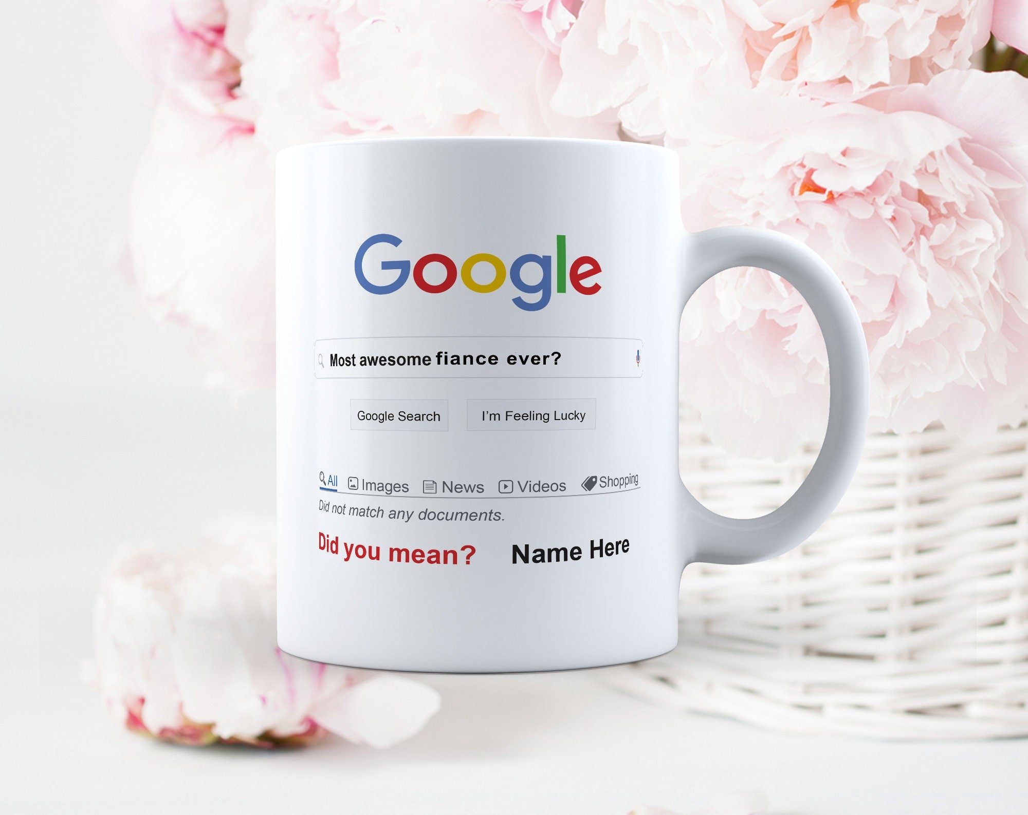 Funny Valentine Mug, Google Fiancé Mug for valentine gift, anniversary gift