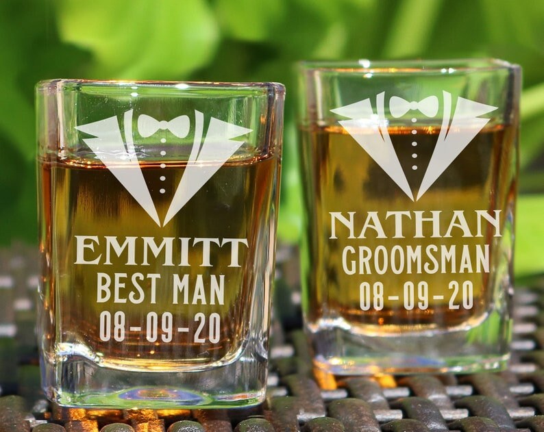 Customized Shot Glasses, Personalized Shot Glasses, Groomsman Gift, Barware gift, Wedding Gift, Coworker Gift, Christmas