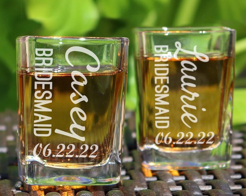 Customized Shot Glasses, Personalized Shot Glasses, Groomsman Gift, Barware gift, Wedding Gift, Coworker Gift, Christmas