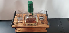 Whiskey, Bourbon Caddy with 2 shot glasses, Wedding Gift for Bourbon Lover, Groomsman, Personalized Whiskey lover gift,Birthday gift for Him