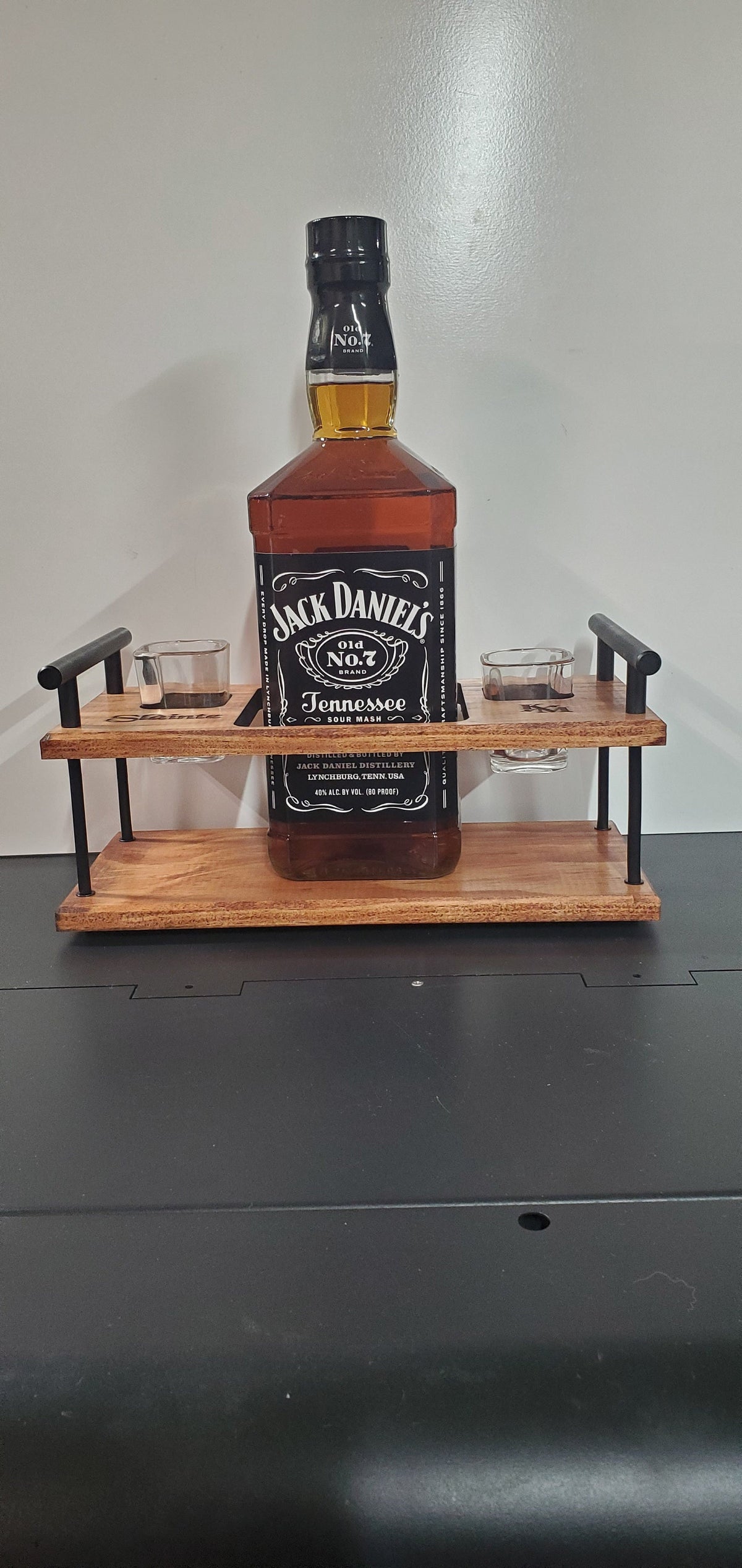 Whiskey, Bourbon Caddy with 2 shot glasses, Wedding Gift for Bourbon Lover, Groomsman, Personalized Whiskey lover gift,Birthday gift for Him